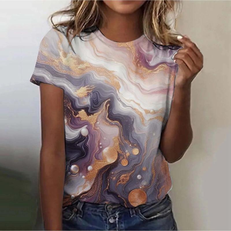 Women's Street Fashion T-shirt Dreamy Star 3D Printed Short Sleeve
