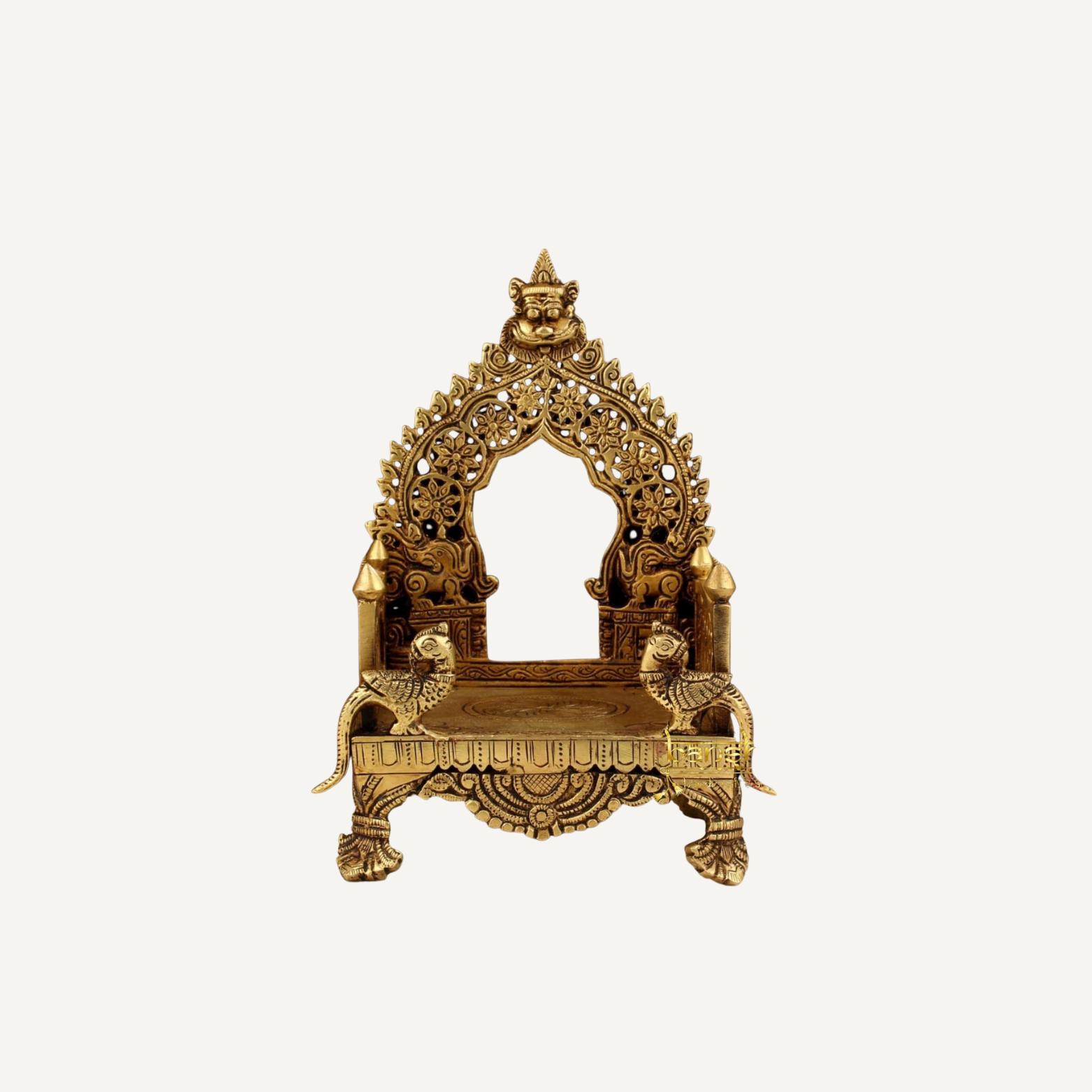 

Handcrafted Singhasan, Decorative Singhasan, Seat Of Gods, Religious - 8 Inch