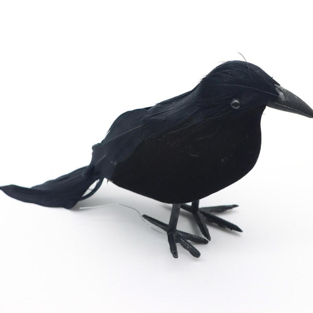 Halloween Flocked Black Crow Ornament - Party Decoration Prop Shirt