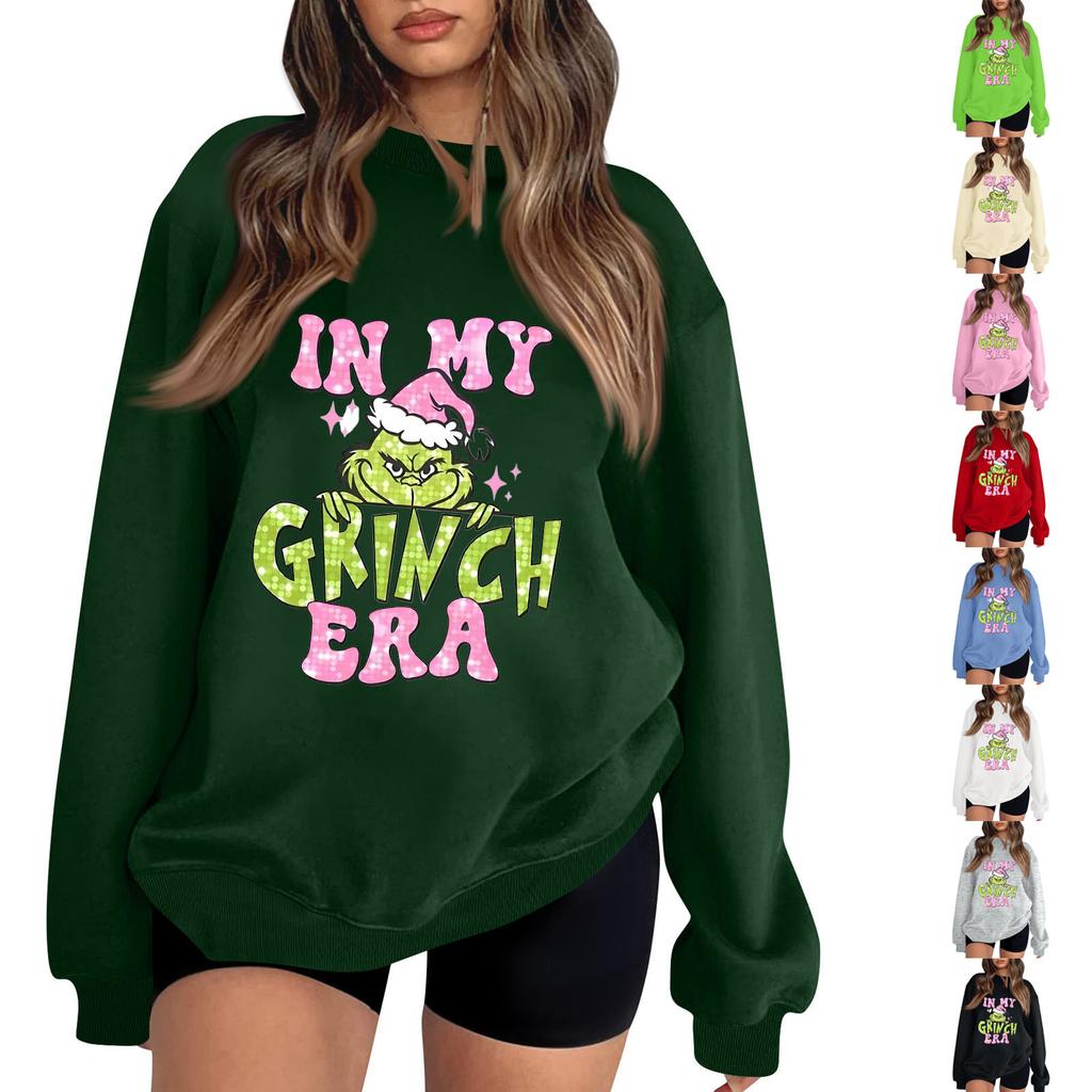 Women's Fashion Casual Print Casual Long Sleeve Round Neck Sweatshirt Top