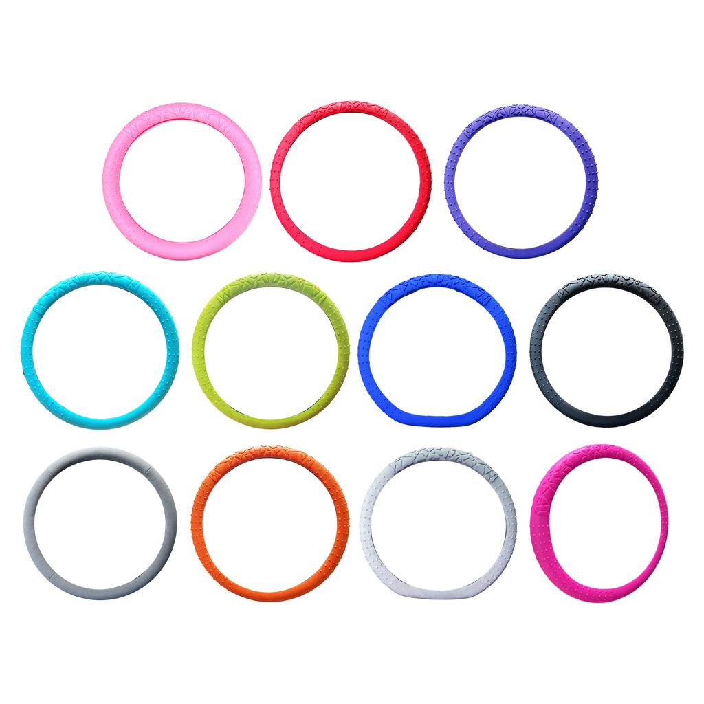 Steering Wheel Cover Geometric Pattern Cover Anti Slip Silicone 15in Steering Wheel Protector Auto Interior Accessories