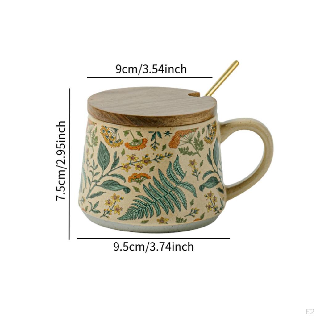 Ceramic Coffee Mug 360ml Elegant with Nonslip Handle Portable Tabletop Drinkware Milk Cup Beverage