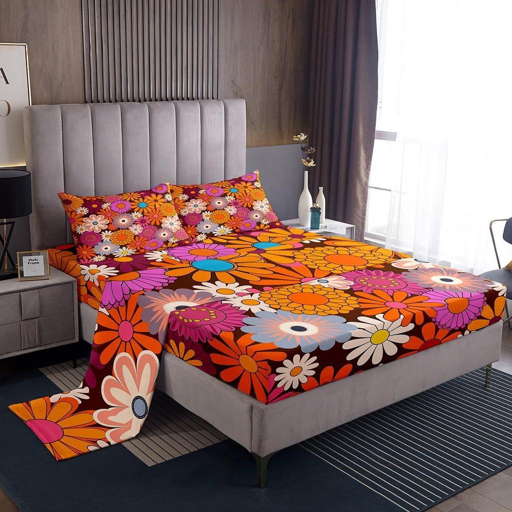 Bohemian Pattern Bed Hat Four-Piece Bedding Set Bedroom Dormitory Bedding Decoration