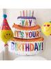 1pc-Birthday Balloons Colorful Candles Three Tier Cake Aluminum Foil Balloons Birthday Party Decoration Supplies
