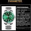 Men's Green Water Ghost Watch Shrimp Skin Stainless Steel Men's Watch Luminous Anti-diving Calendar Quartz Steel Belt Watch