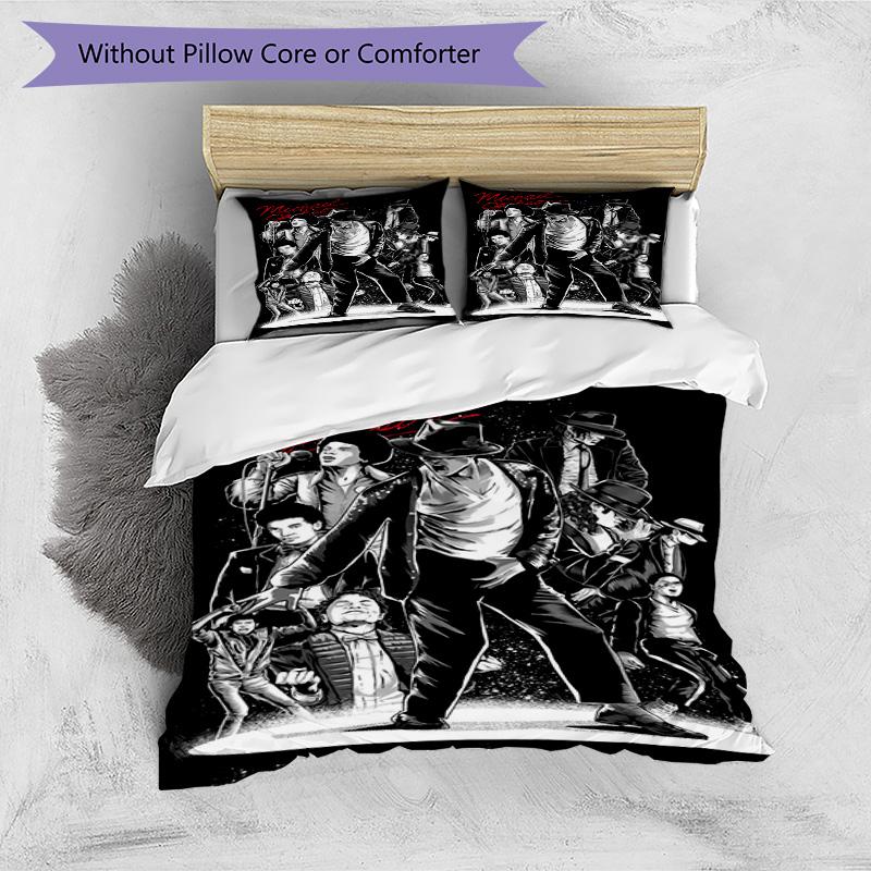 3pcs Duvet Cover Set (1*Duvet Cover + 2*Pillowcase, Without Core), Michael Jackson Print Bedding Set, Bedroom Decor, All‑Season, Birthday Gift