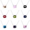 KELITCH Top Crystal Pendant Necklace Handmade Chain Women's Jewelry Gift (Black Silver)