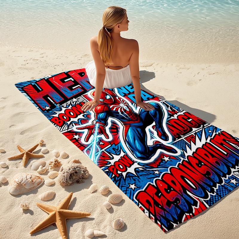 Spider-Man Beach Towel Outdoor Camping Beach Towel for Vacation Swim Outdoor Pool Absorbent Bath Towel