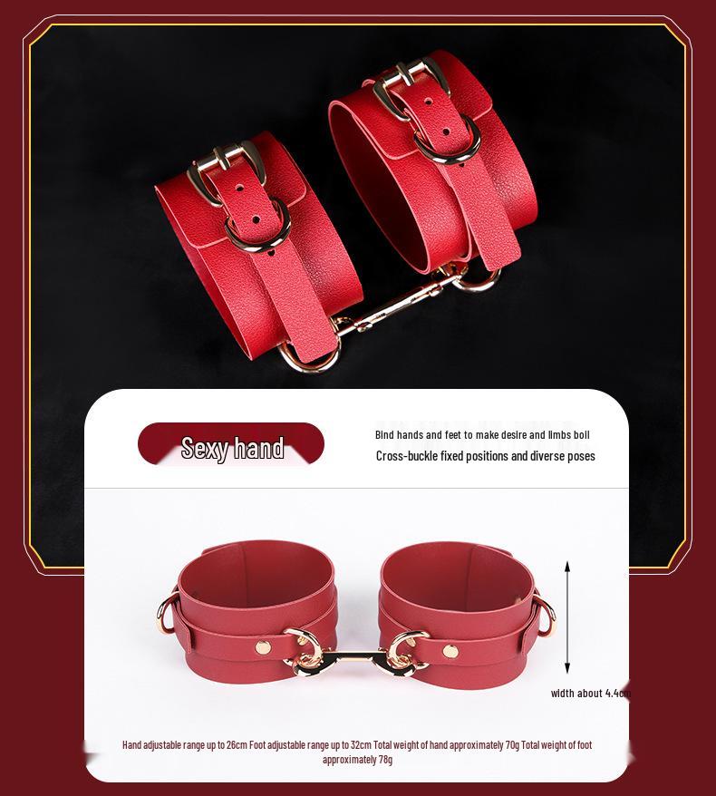 Intimate 10-Piece BDSM Set: Ball Gag, Whip, Handcuffs, Foot Cuffs, and Eye Mask