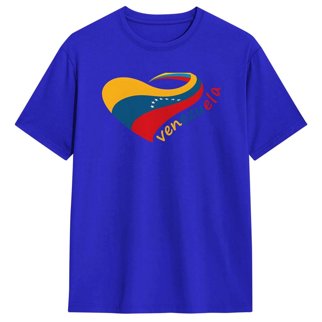 Unisex Heart Of Venezuela T Shirts  Cotton Tops Summer YK Funny Short Sleeve TShirt Crew Neck Harajuku Casual Tee Shirt