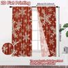 2pcs, 2D FLAT PRINTING Curtains (Without Rod) Snowflake Curtain(2) Minimalist Holiday Curtains Versatile Polyester Fabric