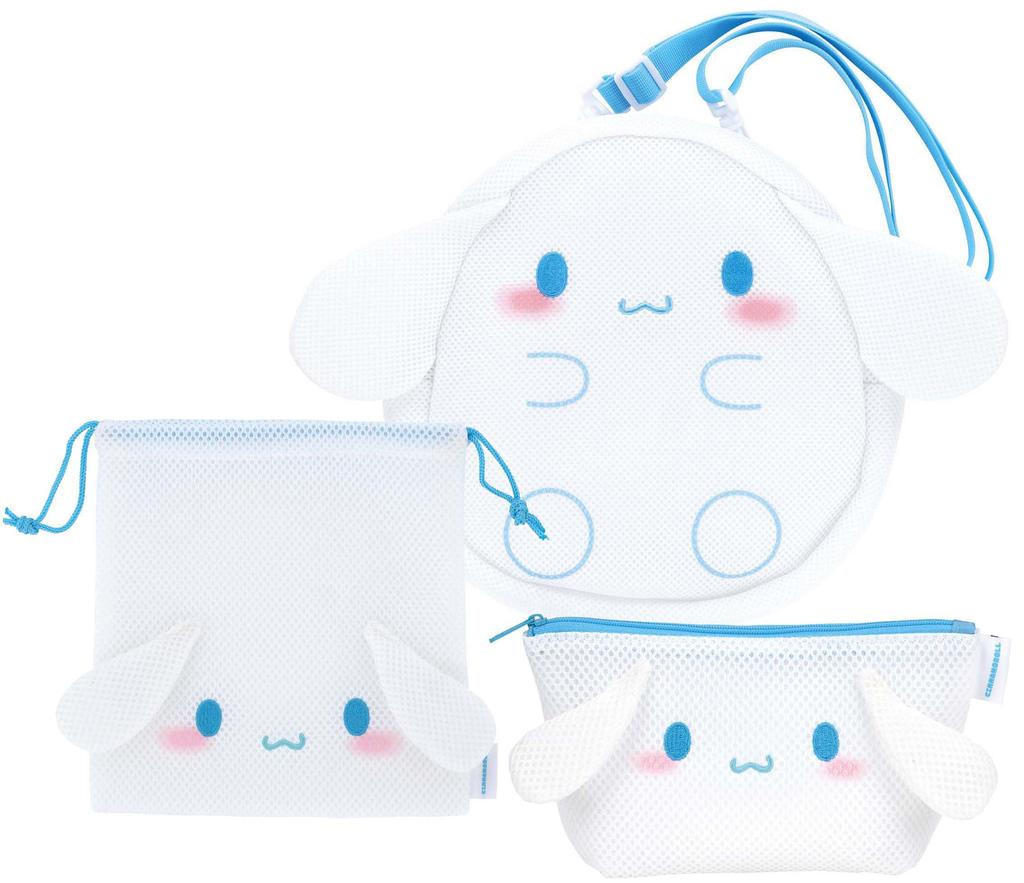 Skater Mesh Shoulder Bag with Sanrio Cinnamoroll Design Die-Cut (SBM1D-A)