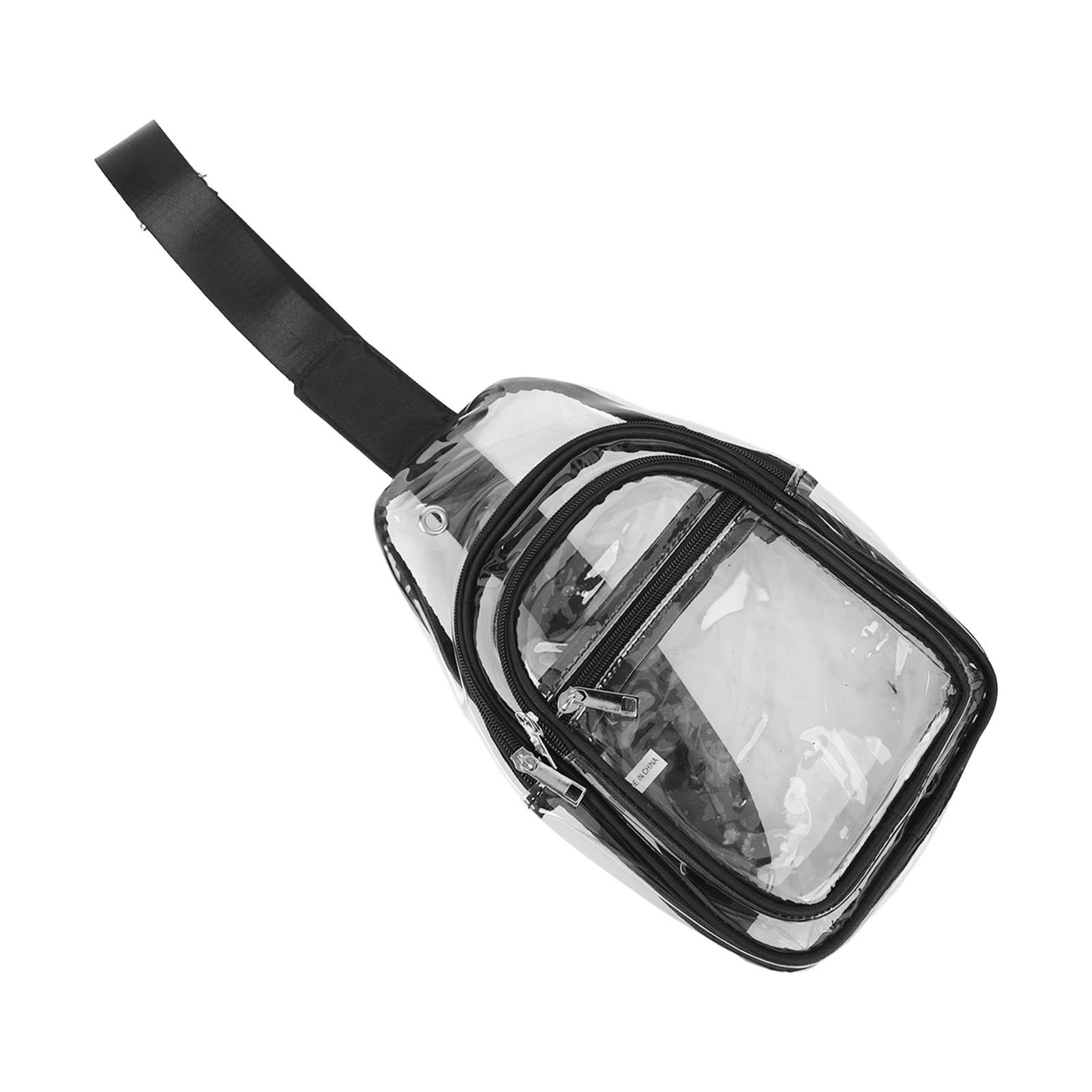 

Прозрачная нагрудная сумка с регулируемыми дышащими ремнями, водонепроницаемая сумка-слинг из ПВХ с несколькими карманами для