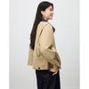TERRE BLEUE Women's Lapel Short Trench Coat Jacket