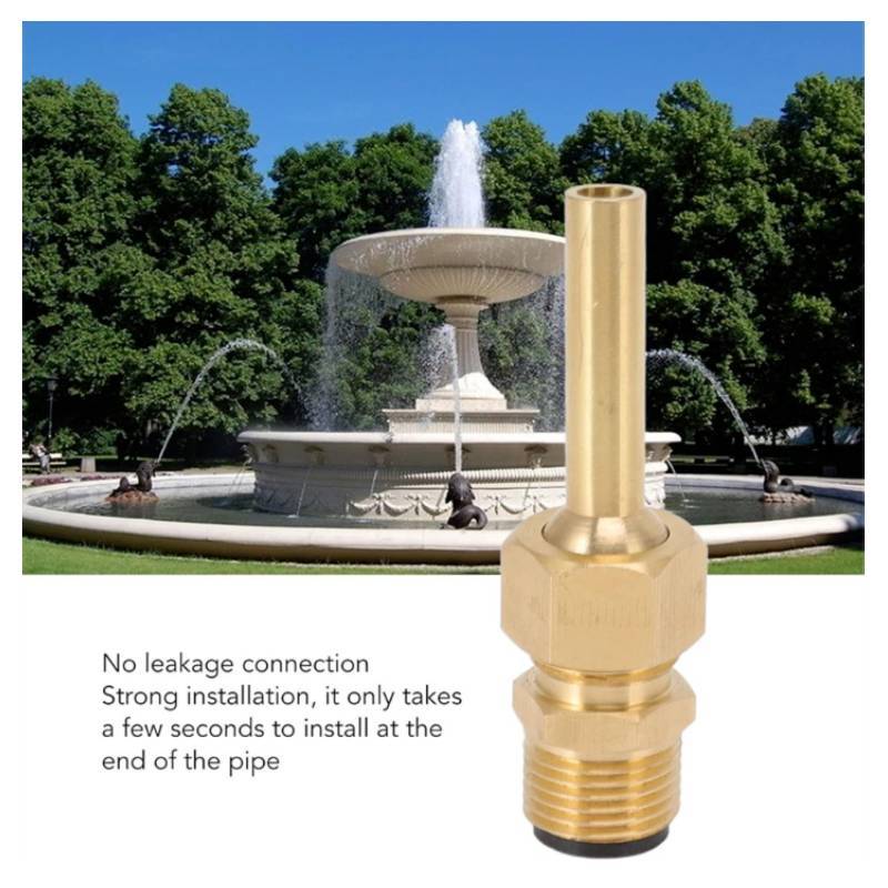 Ugello per Fontana da Giardino in Rame Pieno Regolabile Esagonale Spruzzatore d'Acqua per Decorazione del Giardino