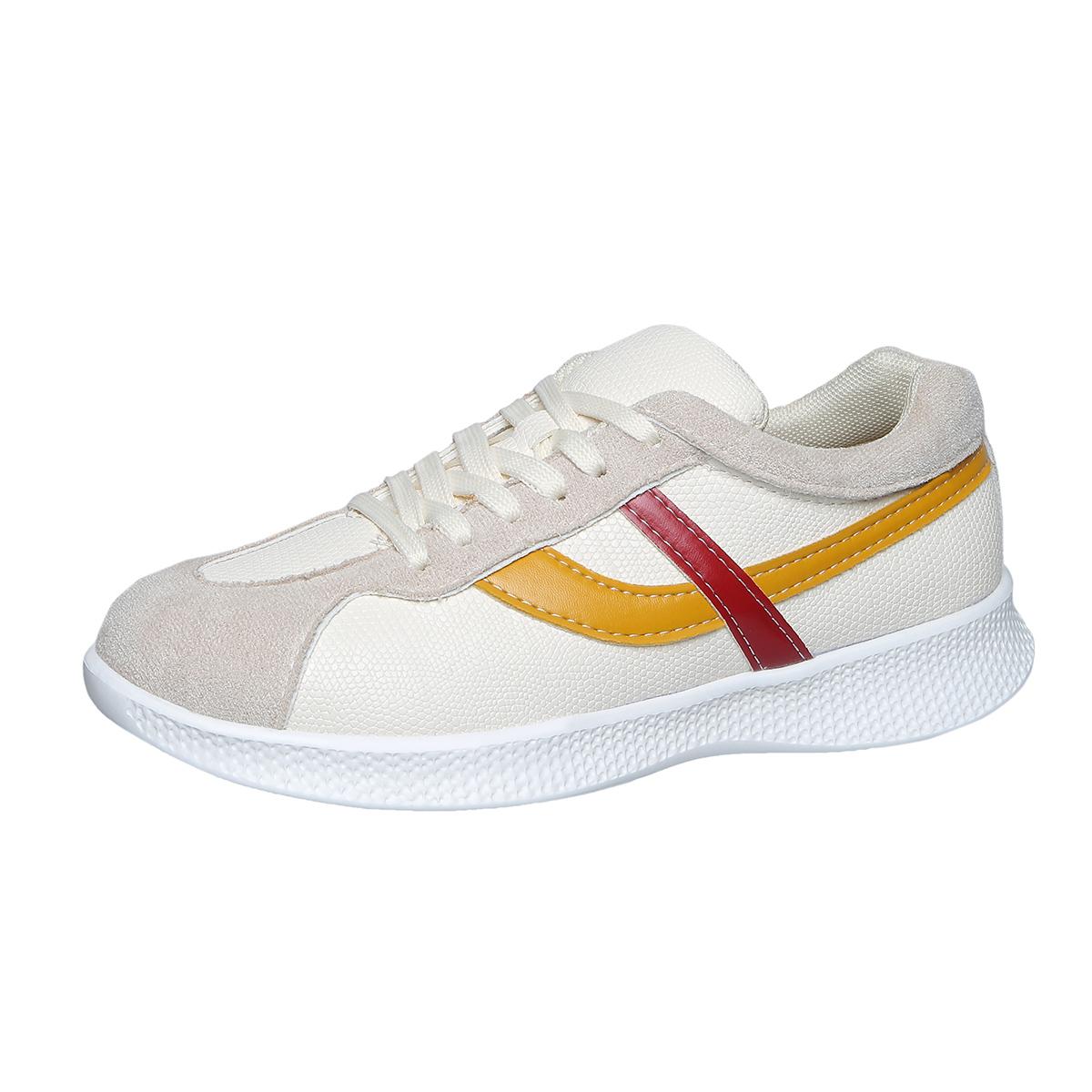 

Модная женская спортивная обувь 2025 Весна Повседневные женские кроссовки на платформе Женские Новые полосатые кроссовки для бега Удобная вулканизированная обувь 43 жёлтый