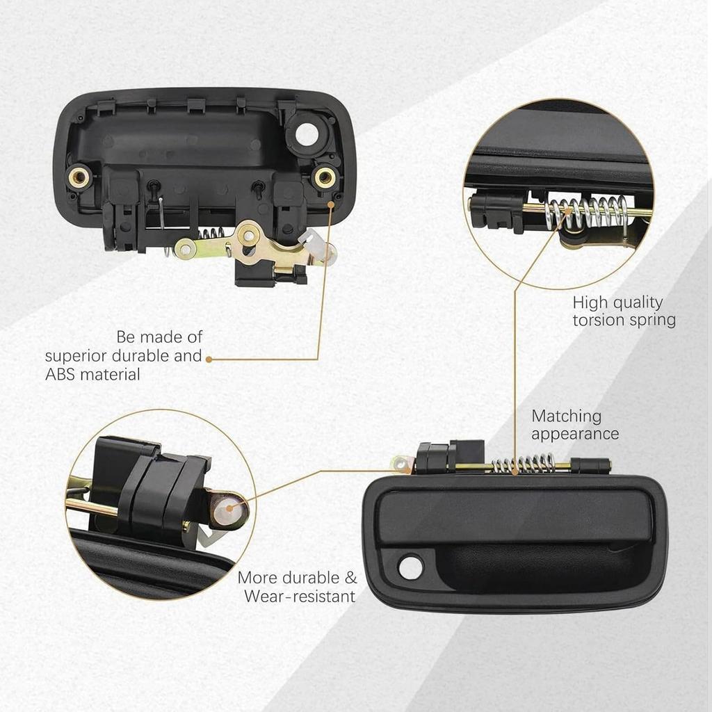 69220-35020 Exterior Front Driver Black Door Handle Replacement - Compatible with 1995-2004 Toyota Tacoma 1999 2000 2001 2002 2003 2004 1996 1997