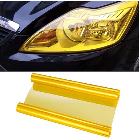 11.88×48 Inches Car Light Self-Adhesive Tint Film Brake Light Headlight Tail Light Fog Light Car Vinyl Wrap Protector Film Auto Modification Cover