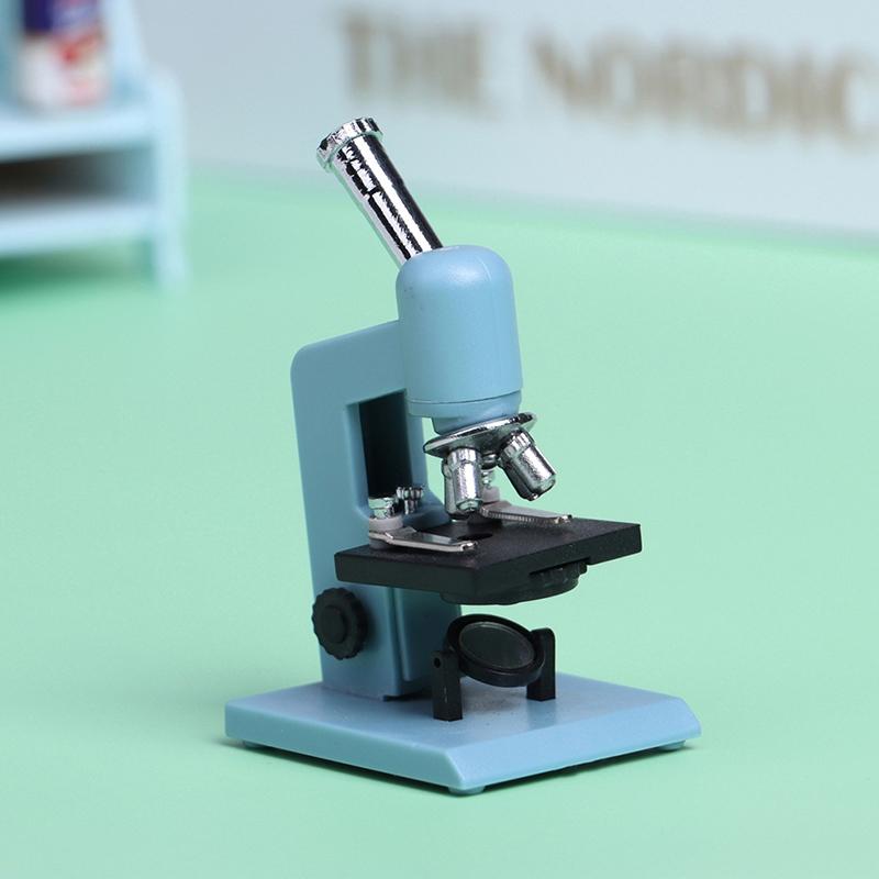 1Pc 1:12 Dollhouse Miniature Microscope Laboratory Equipment Model Experimental Scene Decor Toy