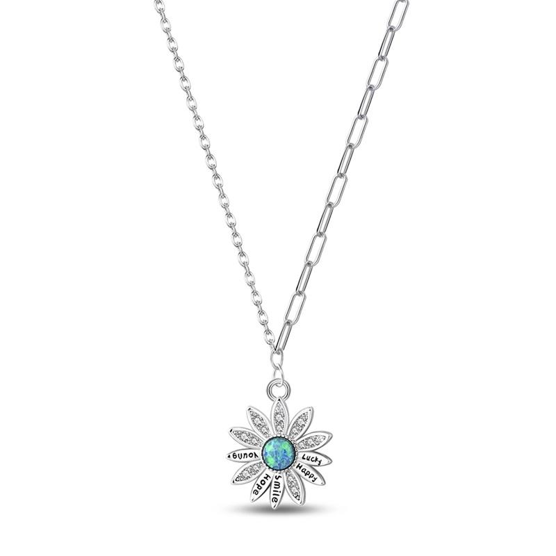 

Sunflower Necklace 925 Sterling Silver Classic Simple Adjustable Necklace for Women Girl Fashion Jewelry Gifts