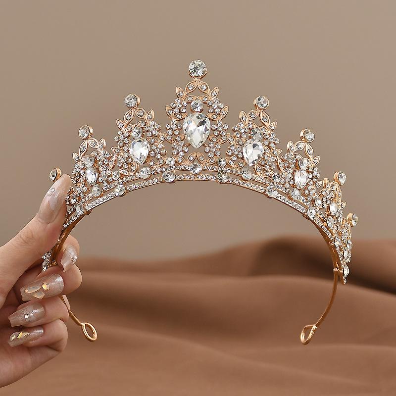 European & Asian Alloy Bridal Crown Rhinestone Headband Wedding Headdress