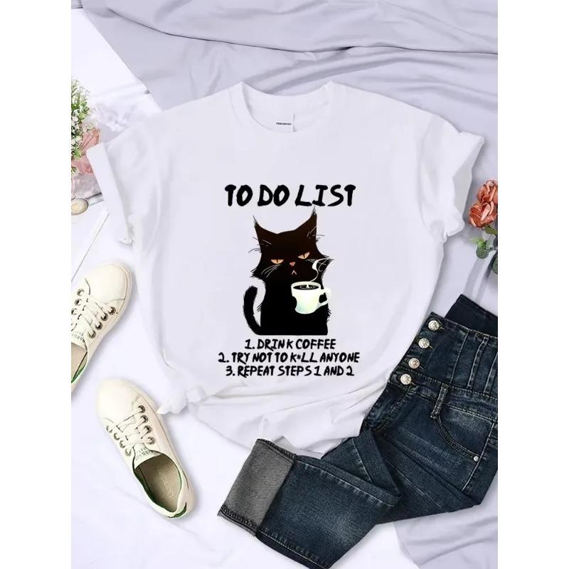 Cartoon Chicken Print T-Shirt Casual Short Sleeve Top For Spring & Summer Women's Clothing