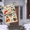 1pc Welcome Snowowl Decoration Large Garden Flag, Christmas Vacation House Courtyard Double-Sided Flag, Yard Decoration, Home Decoration, Garden Decor