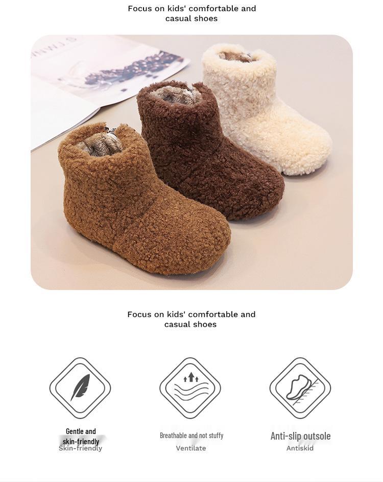 Children's Fur-Lined Snow Boots - Warm Velvet Winter Short Boots for Girls