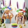 PVC Inflatable Bunny Ears Ring Toss Set Easter Bunny Ears Rabbit Ear Throwing Ring  Interactive Toy