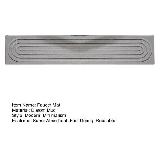 Faucet Mat for Kitchen Sink Super Absorbent Diatomite Fast Drying Countertop Water Droplet Absorber Prevents Moisture Bathroom Counter Sink Drying Pad