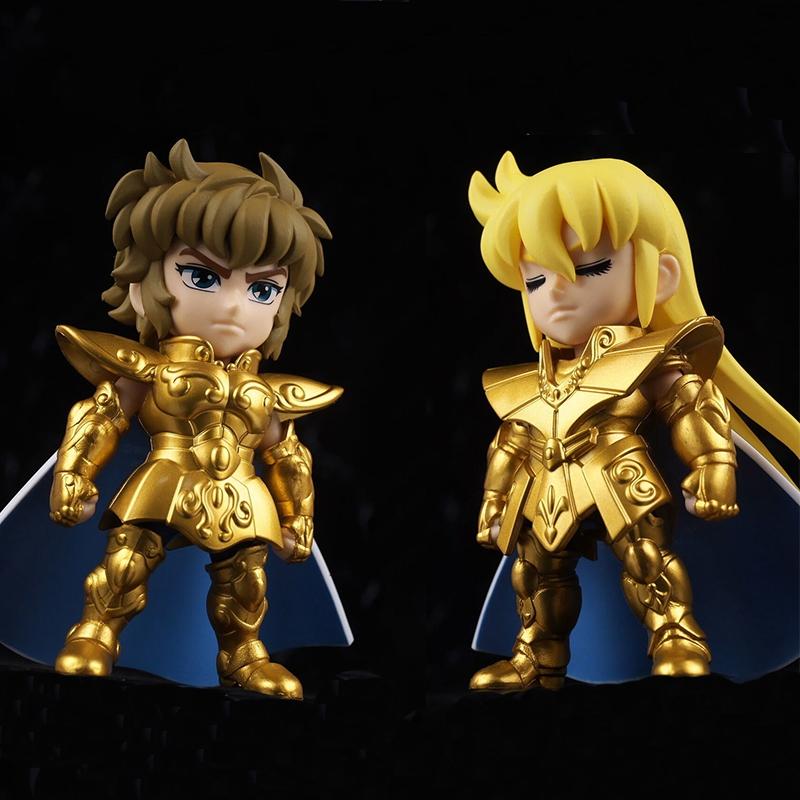 10cm Saint Seiya Anime Figure Myth Cloth Leo Aiolia Aquarius Camus Cancer DeathMask Golden Zodiac Knight Japanese Dolls Hobbies
