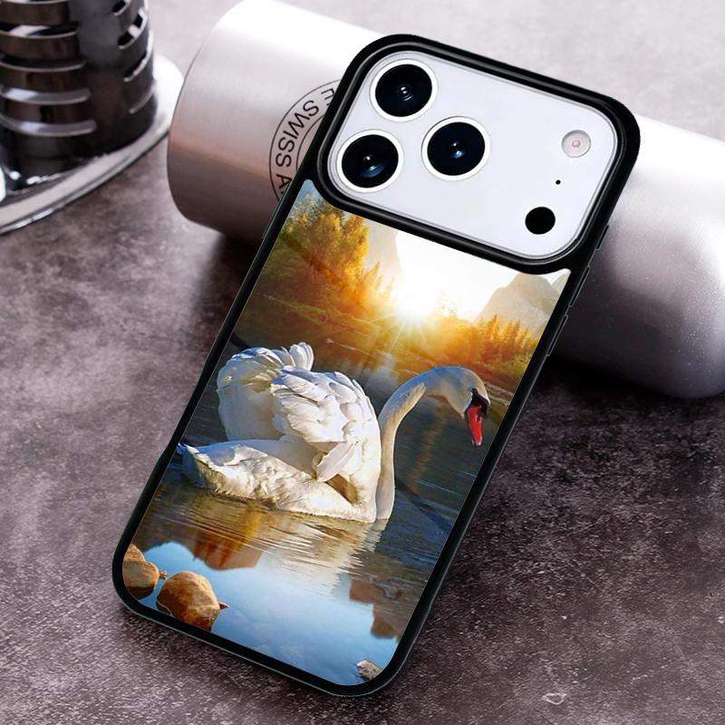 Beautiful White Swan Bird Phone Case For iPhone 17 16 15 14 13 12 11 Pro Max Plus 17Air Soft Silicone Cover