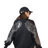 Women's Oversized Rhinestone Wings Hoodie - European Style Autumn/Winter 2021 Trend