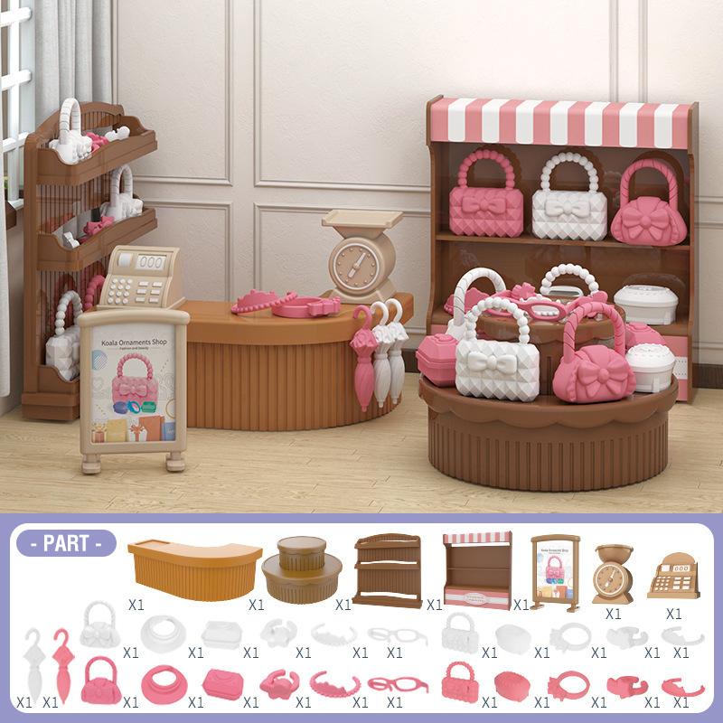 Koala Diary Dollhouse Home Pretend Toys Miniature Furniture Bus Dolls Accessories Girls Diy Toys Miniature Scene Doll House Gift