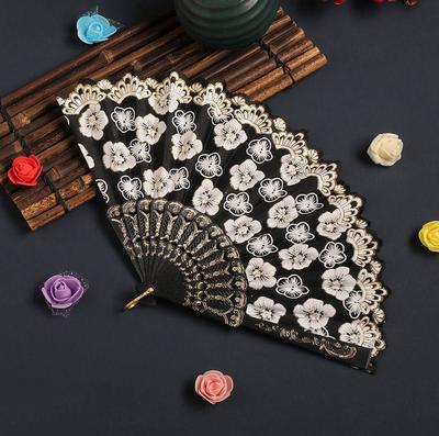 Lace Embroidered Folding Fan for Home Decoration Wedding Party Favors