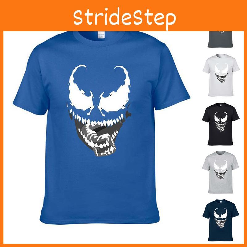 Cotton Blend Comic Movie Venom Print T-shirt For Men And Women**