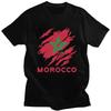 T-shirts Drapeau du Maroc Personnalisé pour Hommes T-shirts 100% Coton T-shirts Fiers du Maroc Manches Courtes T-shirt Mode