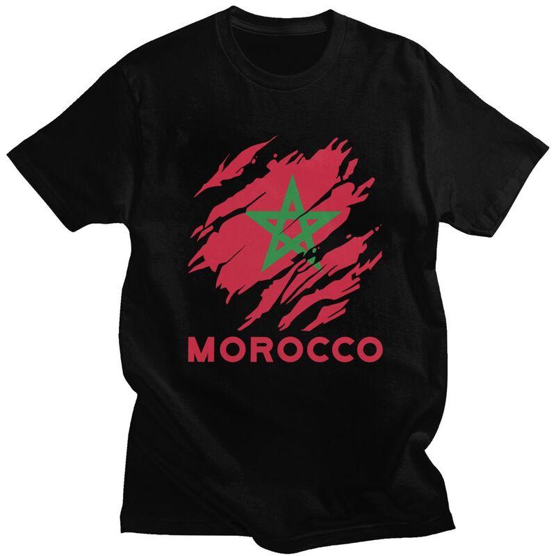 

Custom Flag Of Morocco T Shirts for Men Pure Cotton Tees Moroccan Proud Tshirts Short-Sleeve Fashion T-shirt - Men s Summer C... S разноцветный