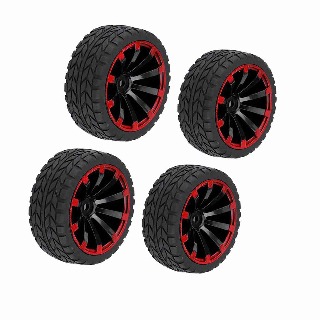 4pcs Set Tires Rubber Tyre Racing Off Road Vehicle Wheel Rim for RC 1:10 Car Part