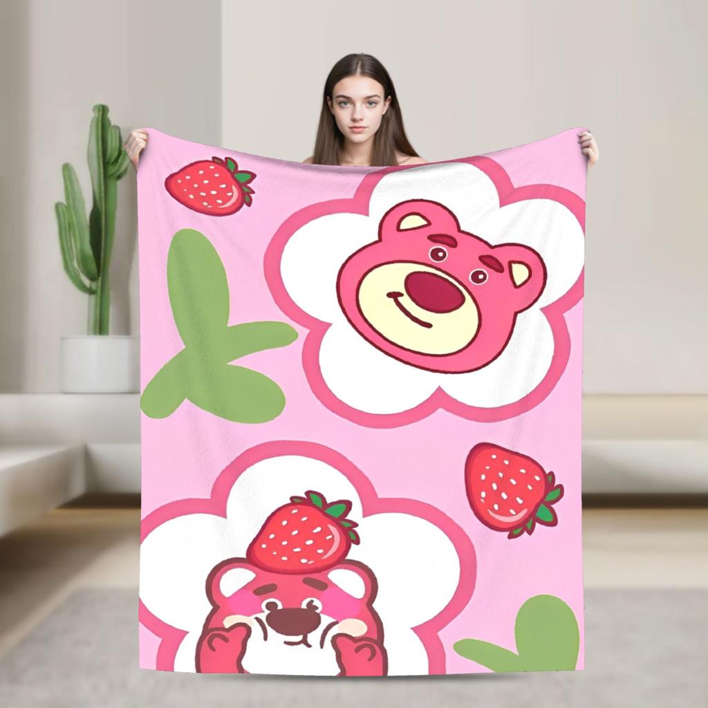 Lotso Cartoon Blanket Soft Warm Aesthetic Plush Bedding Throws For Bedroom Picnic Flannel Bedspread Bed Cover