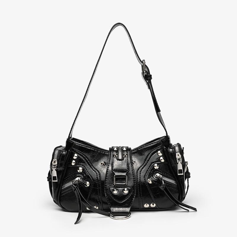 Pu Leather Leopard Print Crossbody Bag With Rivets And Tassels For Daily Use