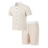 Men's  Color Block Knit Set Short Sleeve Shorts 2-Piece Summer Casual