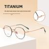 Keming Retro Titanium Round Eyeglass Frames with IP Plating - Model 3122