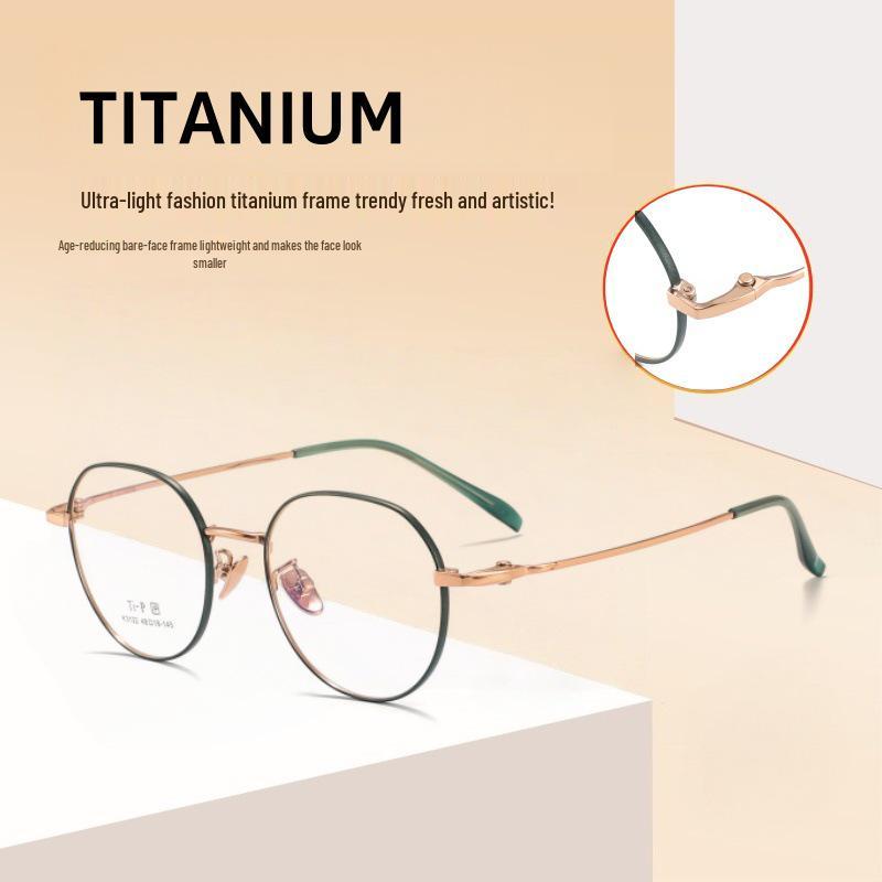 Keming Retro Titanium Round Eyeglass Frames with IP Plating - Model 3122