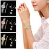 6Pcs/set Luxury Crystal Quartz Watch Exquisite Necklace Bracelet Earrings Set  Ladies