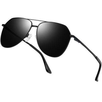 Tropfenförmige Sonnenbrille für Herren und UV für Baseball Damen, Polarisiert, Schutz, Fahren, Sport, Golf, Angeln, (Schwarz Schwarz)