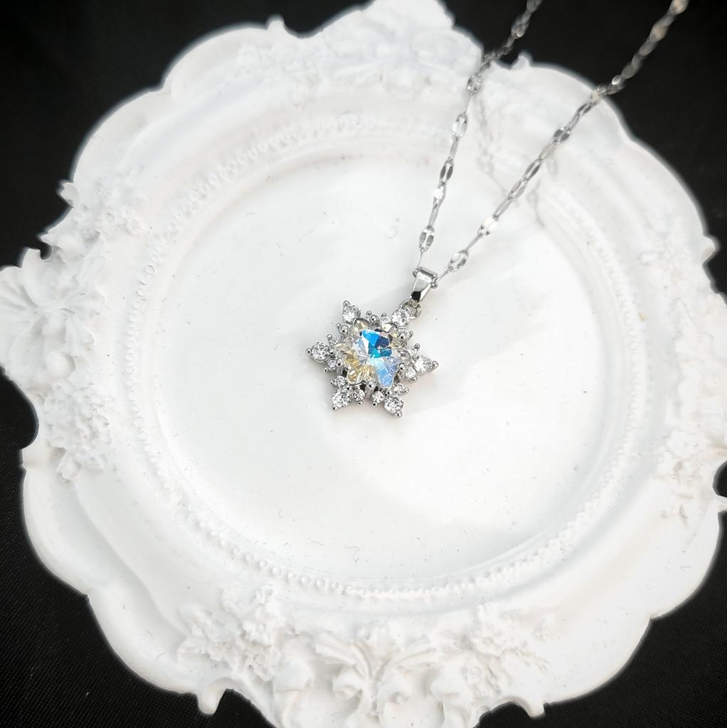 Zircon Hexagram Necklace Women'S Premium Simple Ol Versatile Bright And Shiny Pendant Jewelry