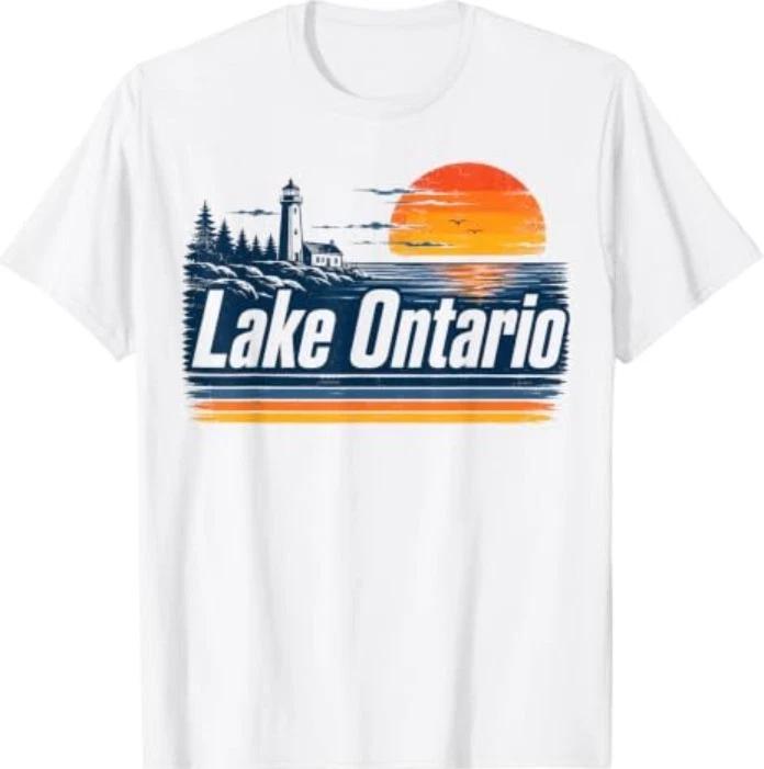 Lake Ontario EST 1656 Retro Stripe T-Shirt1