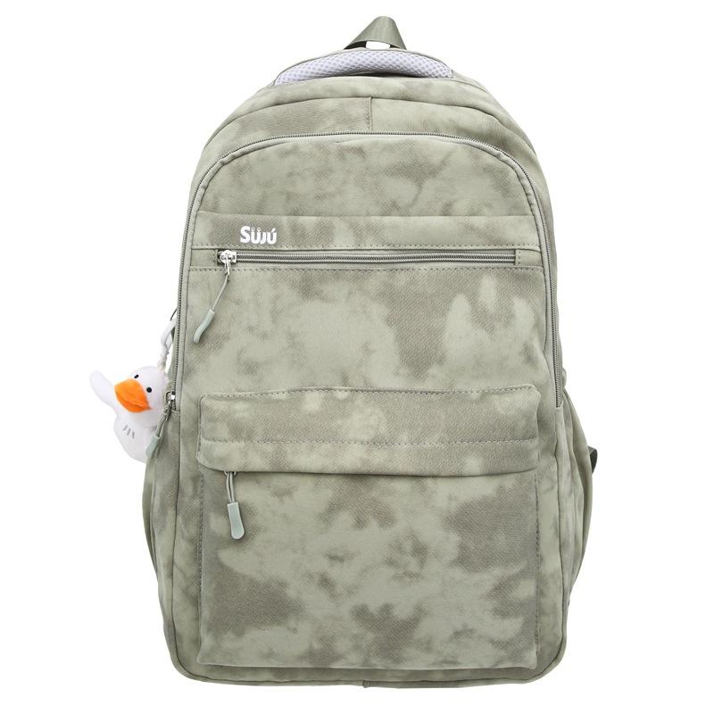 New simple solid color backpack large capacity water-proof junior high school high school student schoolbag 15.6 inch travel backpack
