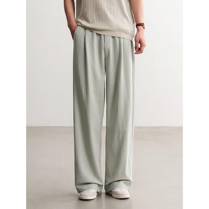 HAUT TON Men's Lightweight Casual Drawstring Straight-Leg Pants